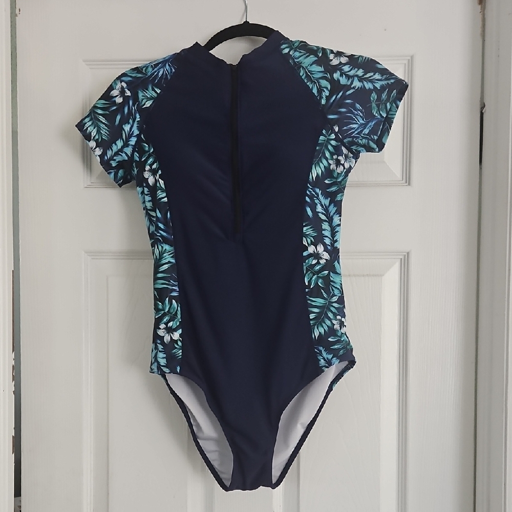Navy and Blue Floral Swimsuit